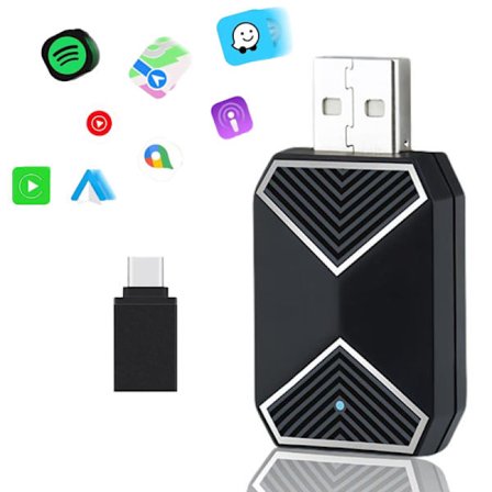 Trådløs CarPlay & Android Auto Adapter 2025 – Enkel Plug & Play, Rask Tilkobling, Passer iPhone & Android