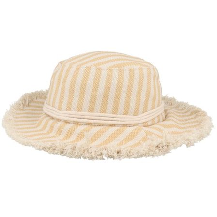 Seeberger - Gul bucket Hatt - Stripy Fabric Linen Honey Bucket @ Hatstore