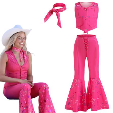 Flickans Barbie Kostym Film Cosplay Outfit för Barn Halloween 140cm