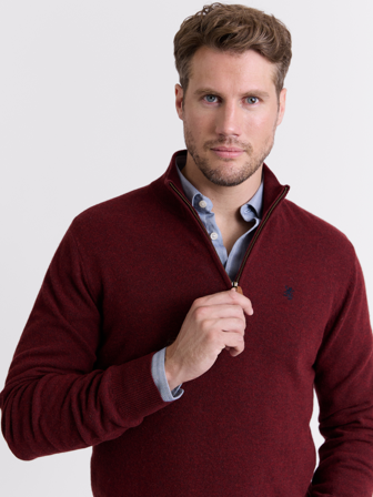 MATCH - Canmore zip genser - Redford - Str. XXL - Herre - Gensere & Cardigans - Rosa - 80% ull-lam, 20% nylon-resirkulert