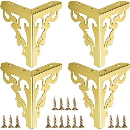 4 kpl metalliset huonekalujalat, modernit sohvajalat, kaappi, painonkesto 550 lbs/jalka (kulta, 15 cm/6 tuumaa)