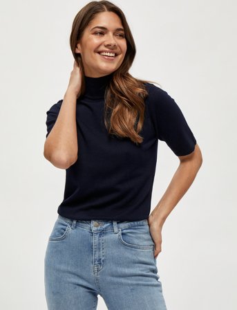 Minus Lima Rullekrave Strik - Black - S