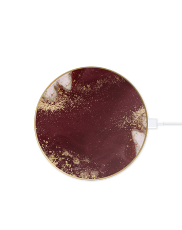 Fashion QI Charger Golden Burgundy Marble