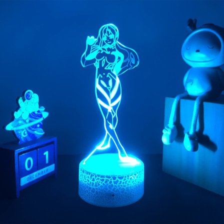 Anime Evangelion 3D LED-lampa EVA-01 Test Type-figurer Ljus