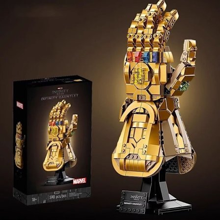 Marvel Infinity Gauntlet byggesæt, samlerobjekt Thanos handske, inkluderer Infinity Stones, velegnet som en Avengers-tema gave.