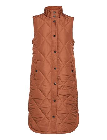 Kameria Quilted Waist Coat Vests Padded Vests Beige Kaffe