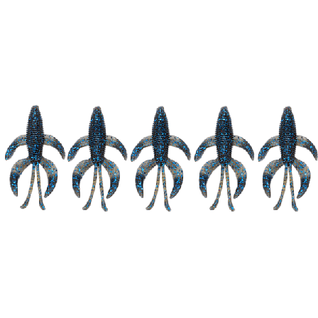 5 stk. Blødt Lokkemad Kunstfiskeri Reje Lokkemad til Ferskvand og Saltvand Mørkeblå