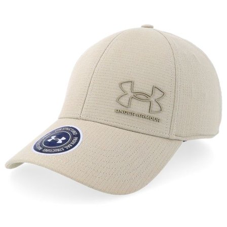 Under Armour - Beige flexfit Keps - Velcro Low Stretch Timberwolf Taupe Flexfit @ Hatstore