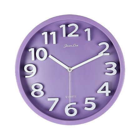 Väggklockan har ingen tickande och används för vardagsrumsdekoration - modern stil lila 12 tum