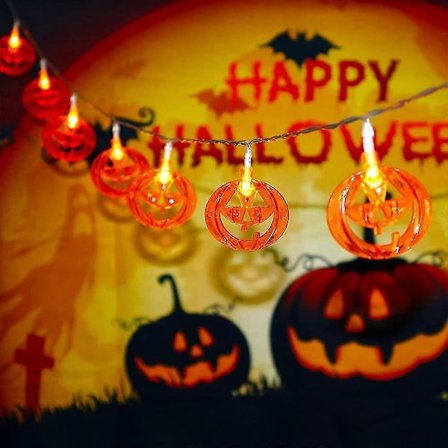 Orange Jack-o'-lantern Halloween Dekorationsljus