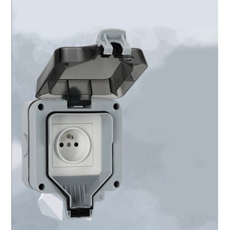 Ulkoseinäpistorasia, pistorasian lukittava kansi Helppo asennus ABS-kuori