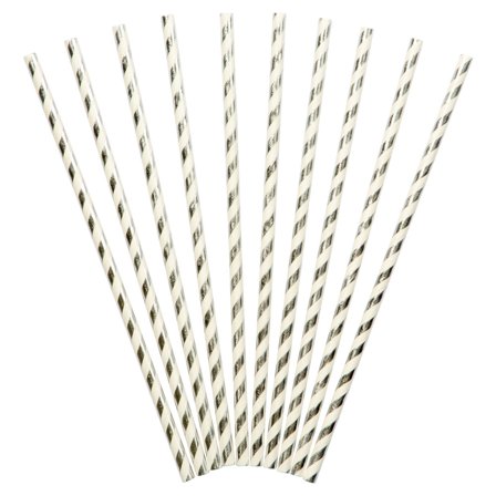 Silvriga Sugrör Randiga