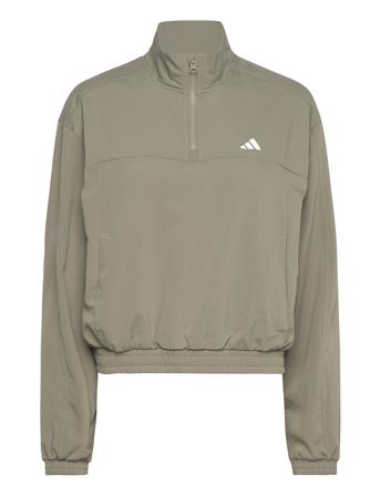 Aeroready Train Essentials Woven Quarter Zip Khaki Adidas Performance