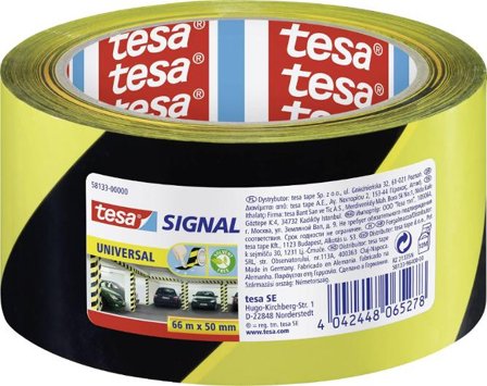 TESA Markeringstejp Signal 50mmx66m gul/svart - Lyreco - Skyddsutrustning - Säkerhetsmärkning och skyltar - Tejper och symboler