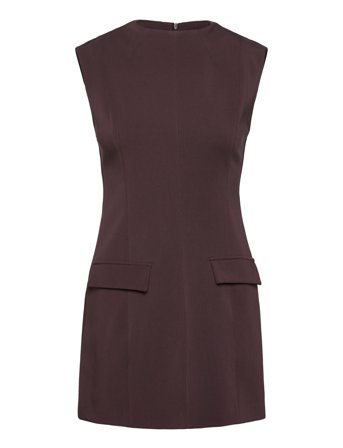 Dress With Flap Pocket Kort Kjole Burgundy Mango