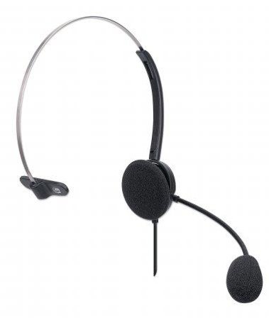 Manhattan MH Over-Ear Mono USB Headset, Bag