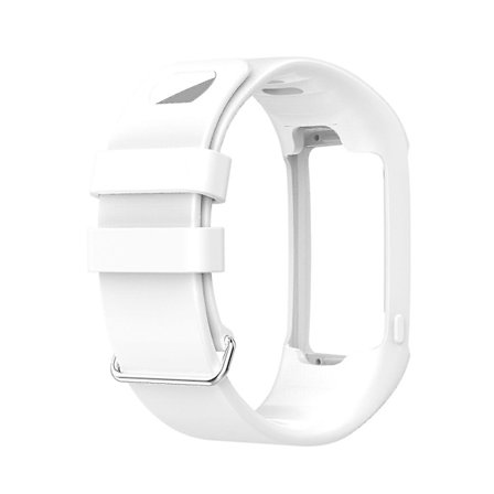 Myk silikon sportsrem for Polar A360 A370 smartklokke (størrelse: hvit)