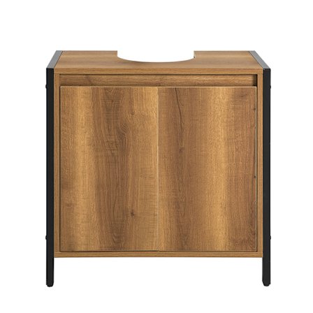 SoBuy Underskab til vask med 2 døre i mørkebrun 60x30x60cm, funktionel BZR63-II-PF