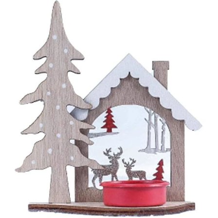 Kreativ DIY Julelysestake i tre, julematte DXGHC