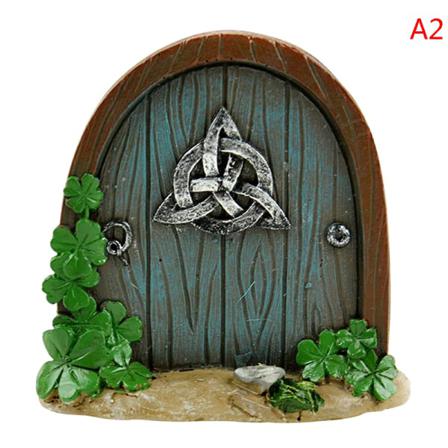 Trä Miniatyr Fairy Fönsterdörr Elf Hem Creative Yard Art Sc