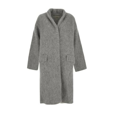 Laneus, Single-Breasted Coats Grijs, Dames, Maat:M