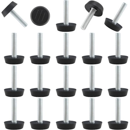 Parti med 20 justerbare fødder til fiskere til møbler, niveau M6 til havemøbler, bordplader, chaiselonger og møbeldele