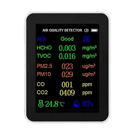 Laadukas uusi 12 in 1 ilmanlaadunvalvontalaite CO2-monitori, jossa aika/päivämäärä