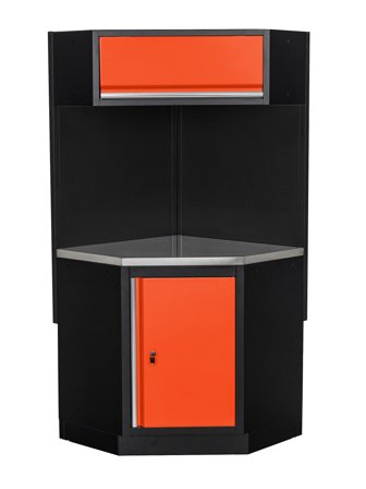 PELA 532001 Hörnskåp till garageinredning, 1270x965x2005 mm, Garageinredning & förvaring