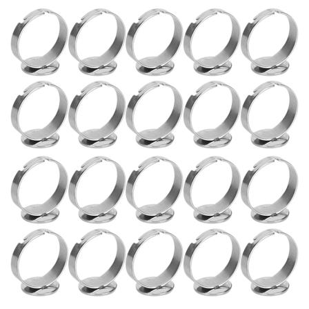 Justerbar flat ringbase i rustfritt stål - pakke med 20 (12 mm)