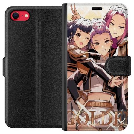 Kompatibelt Plånboksfodral till Apple Apple iPhone SE (2020) K-Pop Demon Hunters guld svart anime trio kpop e-sport inspirerad design kraftfull stil