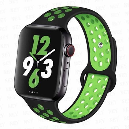 Sportrem för Apple Watch Band 45 mm 49 mm 44 mm 40 mm 41 mm 42 mm Silikonarmband correa iWatch Ultra 2 Series 9 8 SE 7 6 5 4 3 Svart grön 9 Black 