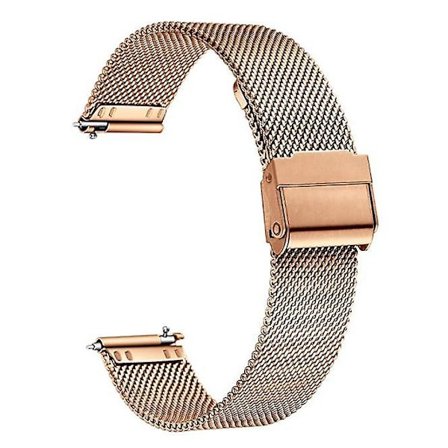 12-24mm Herre Dame Quick Release Rustfrit Stål Ur Mesh Rem Rose Guld