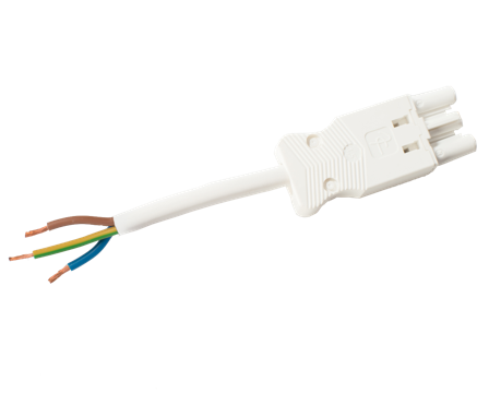 Gycom 128312 Anslutningskabel hona-fri, 1.5 mm², 3 meter, IP20 3-pol, 1.27 kWh, Anslutningsdon & kablar