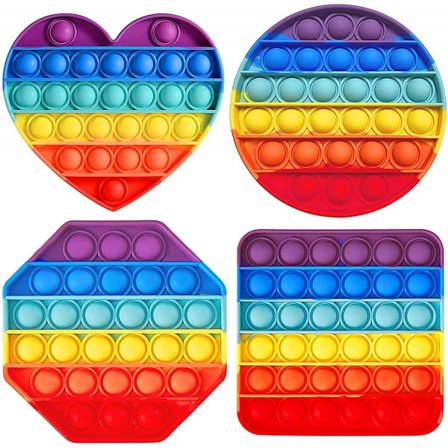 Rainbow Pop It Fidget -lelut – Stressinlievitys, aistilelu lapsille, teini-ikäisille ja aikuisille_yux