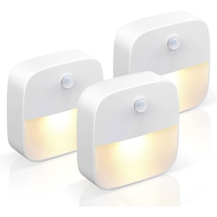 Led natlys, 3 stk. børnenatlys, skabslus med lyssensor, baby natlys, automatisk vægmonteret natlys, til børneværelse, hallw