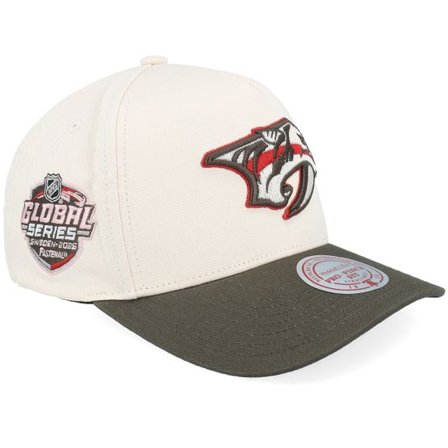 Mitchell & Ness - NHL Beige adjustable Keps - Hatstore Exclusive x Nashville Predators Global Series Sand/Brown A-frame Adjustable @ Hatstore