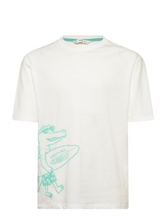 Printed Cotton-Blend T-Shirt White Mango