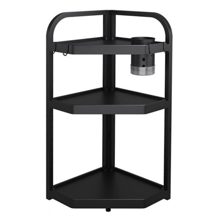 3-lags krydderhylle organizer kjøkkenoppbevaring hjørnehylle trekant holder svart medium skruefri installasjon