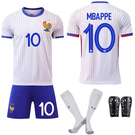 Ranskan vieraspelipaita Euroopan cupiin 2024, nro 10 Mbappe, jalkapallopaita, koko L