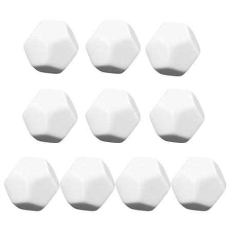 10 stk/pakke 22 mm akryl hvit, blank terningspillrekvisitter Pedagogisk leke for barn Ensfarget DIY terningverktøy