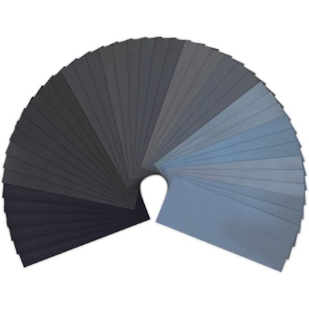 Set med 42 sandpapper, slippapper 23 x 9,3 cm torr våt 120/220/32