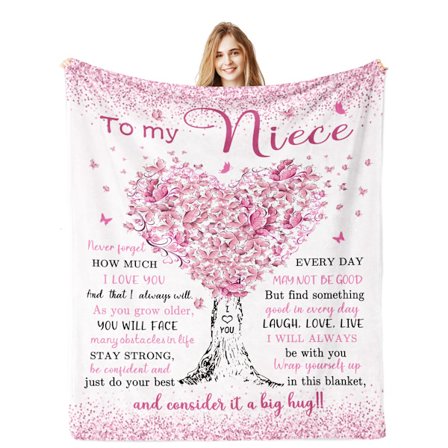 Gaver til niece fra tante, Niece Gaver Tæppe 152 x 127 cm, Gave til niecer fra tante, til mine niecer fødselsdags dimissionsgave fra onkel