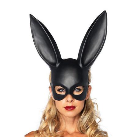 Halloween Bunny Mask Festdräkttillbehör Svart (1 Stycke)