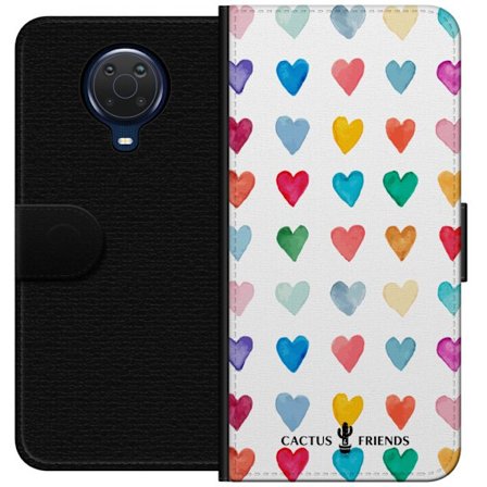 Kompatibel Tegnebogsetui til Nokia Nokia G20 Cactus and Friends - Watercolor Love Grid