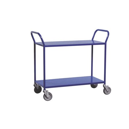 Bordsvagn 2 hyllplan Blå - Lyreco - Emballage och lagerutrustning - Lagerutrustning - Rullbord