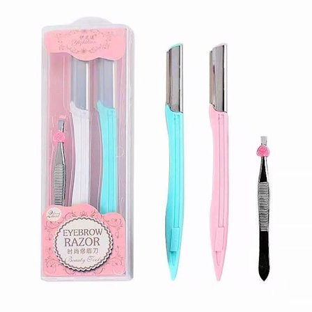 Øjenbrynskniv - Skægkniv - Pincet - Kit