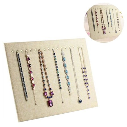 Kaulakoruteline 17 koukulla, sametti, korvakorut, koruteline (Kaulakoruteline 17 koukulla)