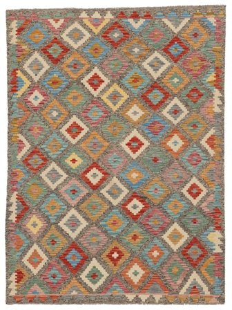 Handgewebt Kelim Afghan Old Stil 149X199 Wollteppich Braun/Dunkelrot Klein