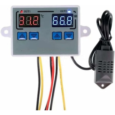 Intelligent digital temperatur- och fuktighetsregulator (12 V) lämplig för verktygsrummet