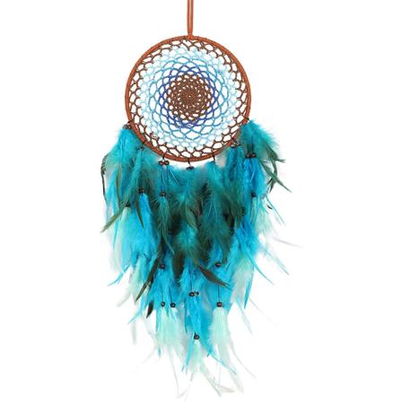 CDQ Unelmaverkko suuri värikkäillä höyhenillä (sininen)